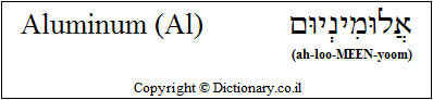 'Aluminum (Al)' in Hebrew